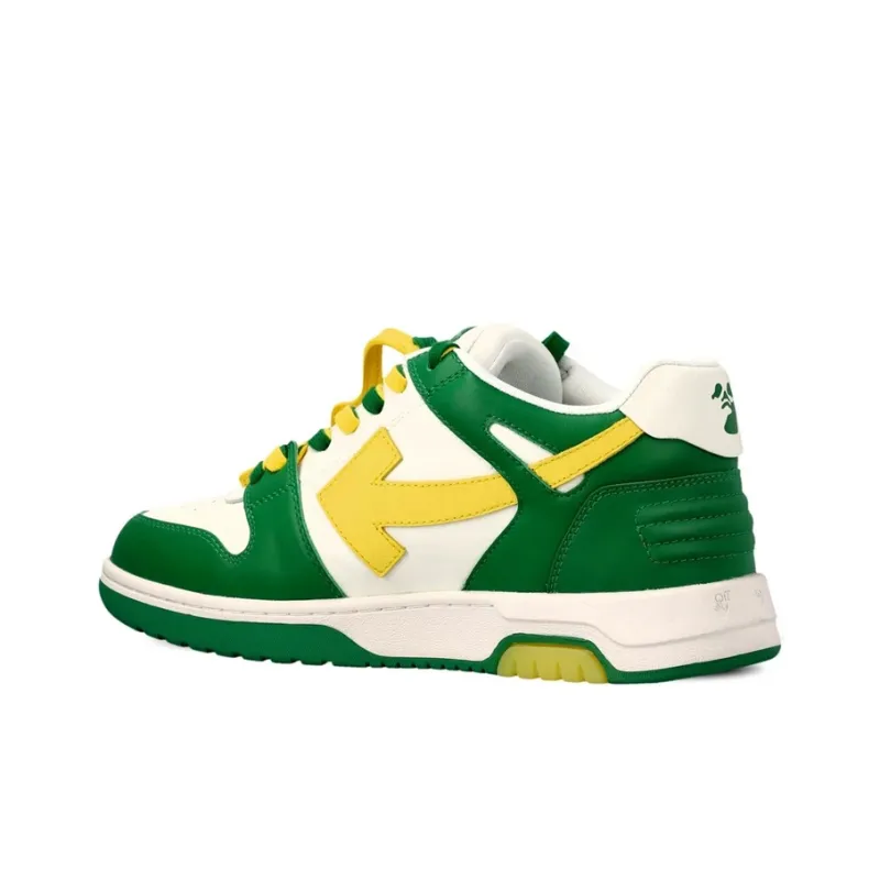 OFF WHITE Out Of Office Ooo Low Tops Green Yellow-4