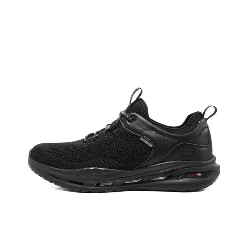 Skechers Arch Fit Orvan Cushioning Anti Slip And Wear Resistant Low Top Running Shoes Men's Black-0