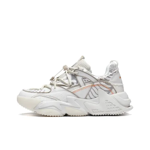 LiNing CF Tracing Anti Slip Wear calm Low Top Sports Casual Shoes Women's Mist White