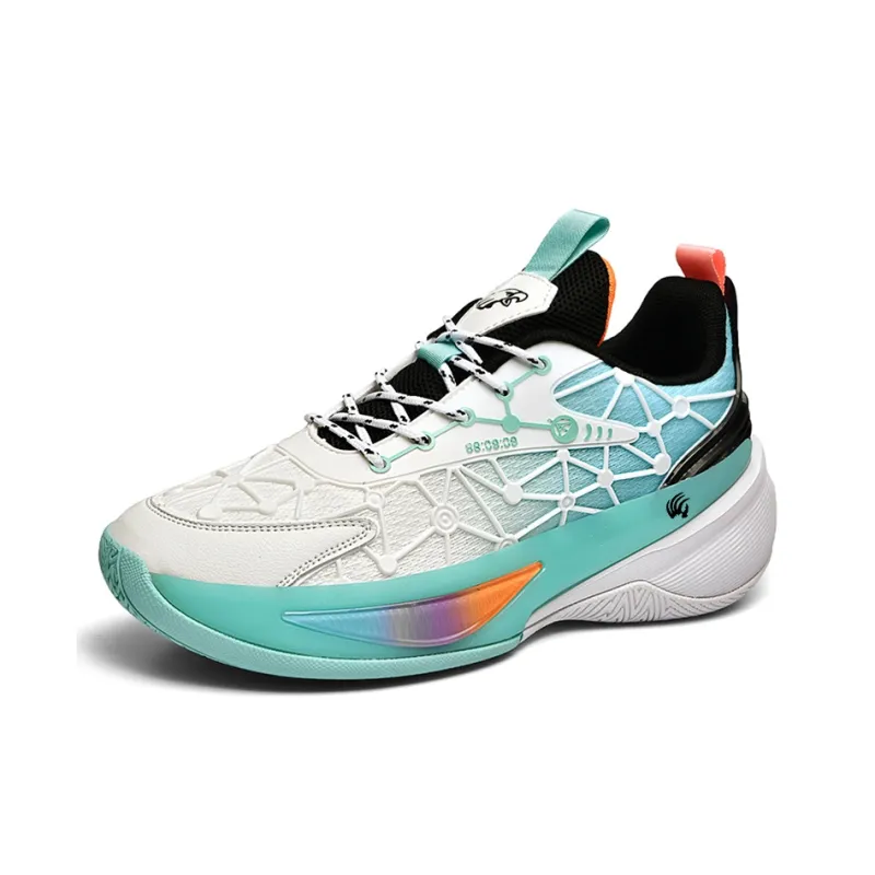 Animal Claws Slip Resistant Lightweight Rebound Low Top Basketball Shoes Unisex Jade Green-1