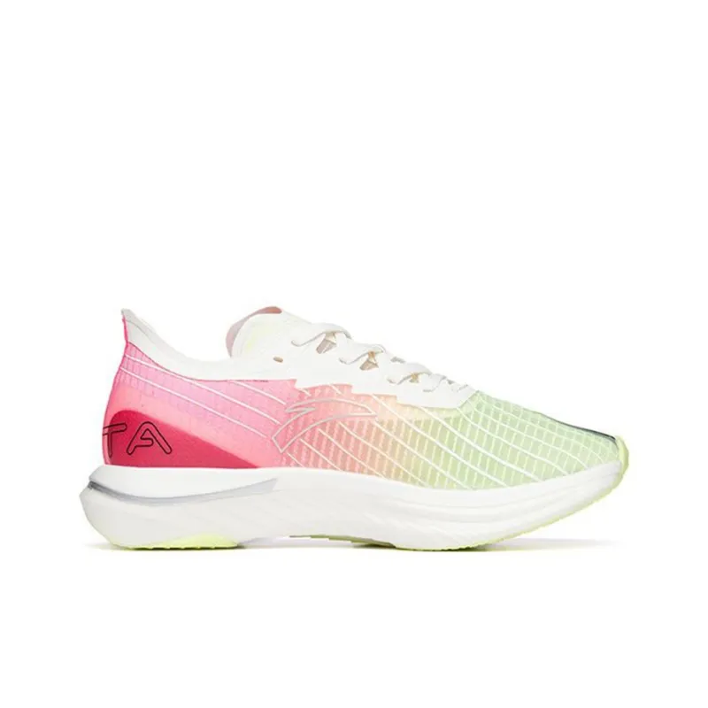 Anta C202 GT Cushioning Anti-Slip Wear-Resistant Breathable Lightweight Rebound Low-Top Running Shoes Women's Green Red-1