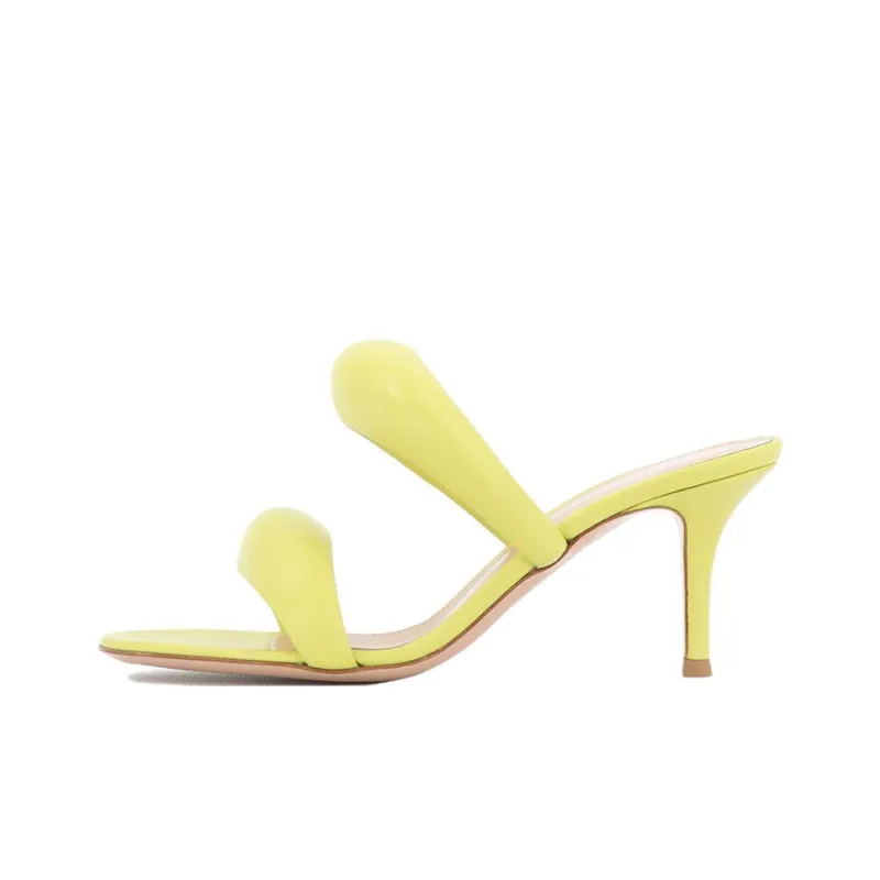 GIANVITO ROSSI Bijoux Puffy Slide Slippers 7cm Women's Yellow-0