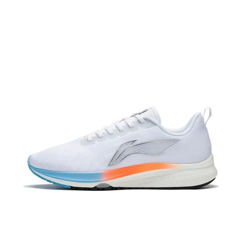 LiNing Red Hare 5 Anti Slip And Wear Resistant Breathable Low Top Running Shoes Men's Silver White-0