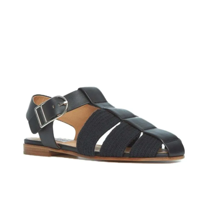GABRIELA HEARST Calla Roman Sandals Women's Black-2