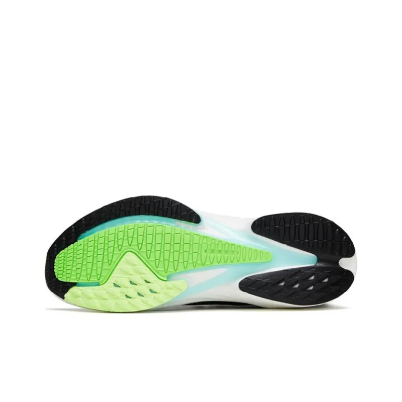 Anta MACH 3.0 Anti Slip Wear Resistant Low Top Running Shoes Men's Black Green-4