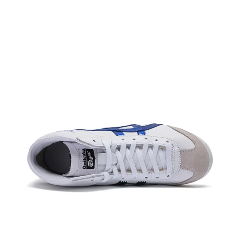Onitsuka Tiger Mexico Mid Runner Wear resistant And Lightweight High Top Casual Running Shoes Unisex White Blue-3
