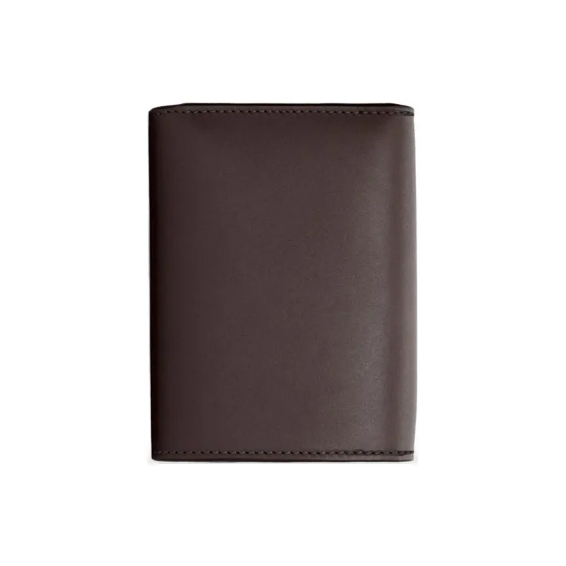 LOEWE Satin With Calfskin Wallet Men's Dark Brown-1