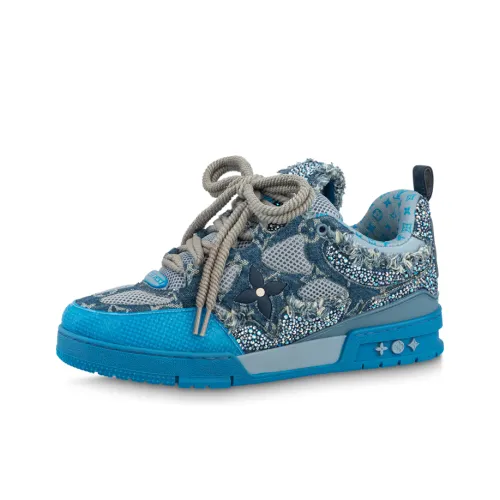 LOUIS VUITTON Skate Trainer Blue Swarovski Monogram