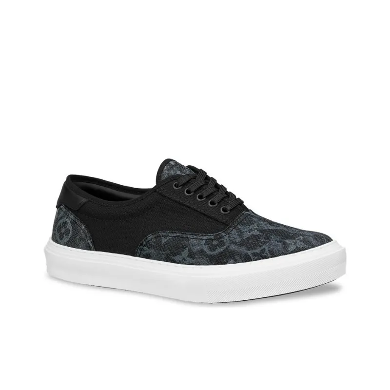 LOUIS VUITTON Trocadero Low Top Skateboard Shoes Men's Black-1
