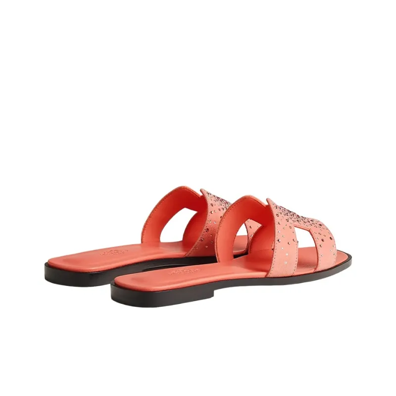 HERMES Oran Slide Slippers Women's Light Pink-4