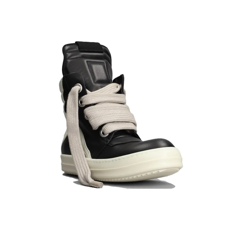 RICK OWENS GeoBasket Oversized Eylet Black White-2