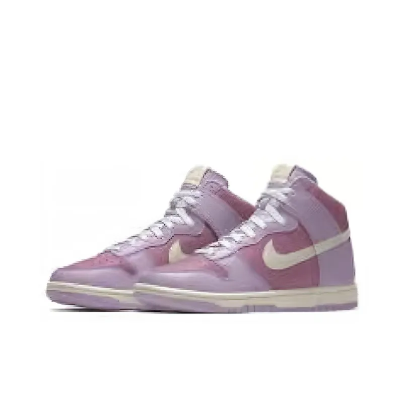 Nike Dunk Anti-Slip Wear-Resistant High-Top Skateboard Shoes Unisex Pink-2