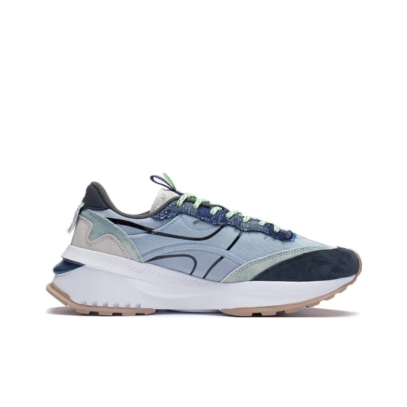 LiNing Fangyuan EVO Slip Resistant, Abrasion Resistant, Breathable, Reflective Low Top Running Shoes Men's Black Blue-1