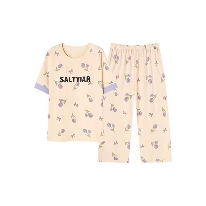 Vine Color Women's Pajama Sets-11