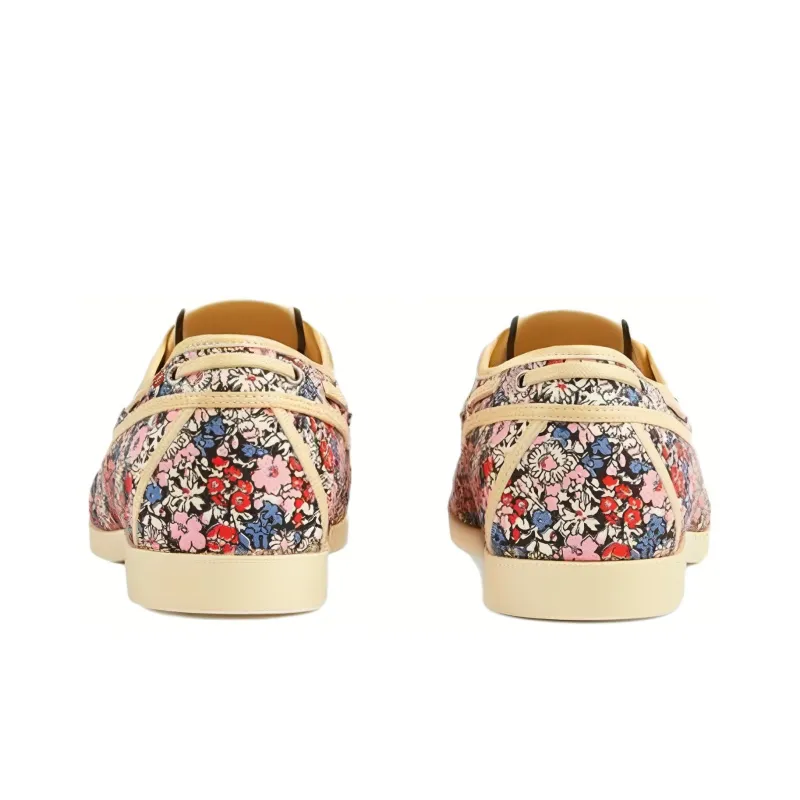 GUCCI Liberty Boat Shoes Men's Beige Red Blue-3