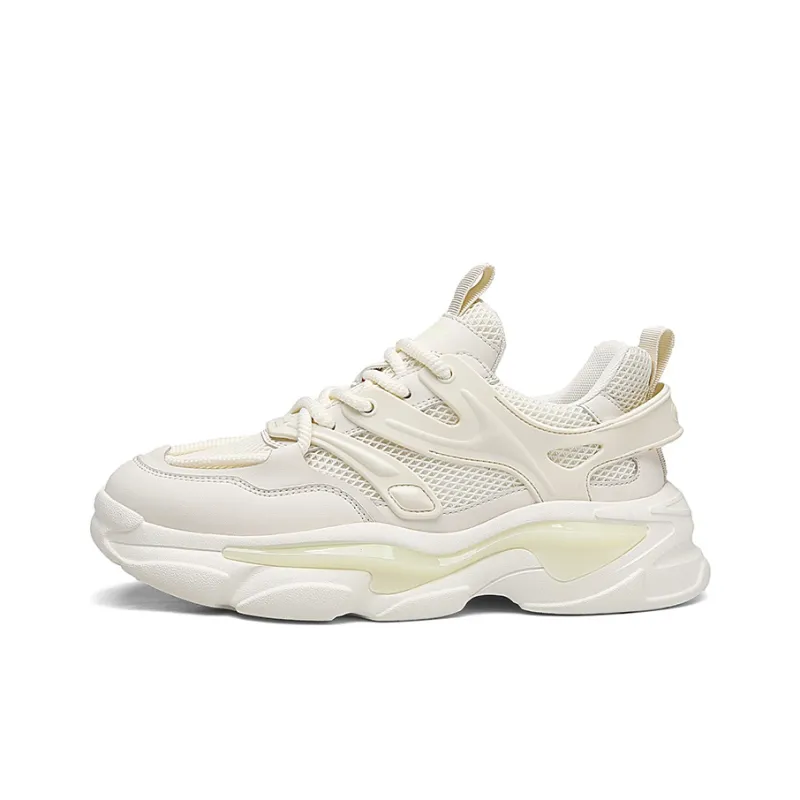 ABCIU Abrasion Resistant Breathable Height Increasing Low Top Chunky Sneakers Unisex-4