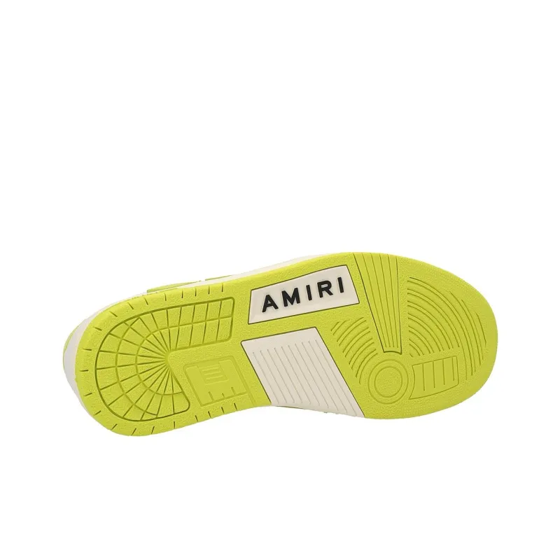 AMIRI Skel Top Low Stylish Skateboarding Shoes Women's White Green-4
