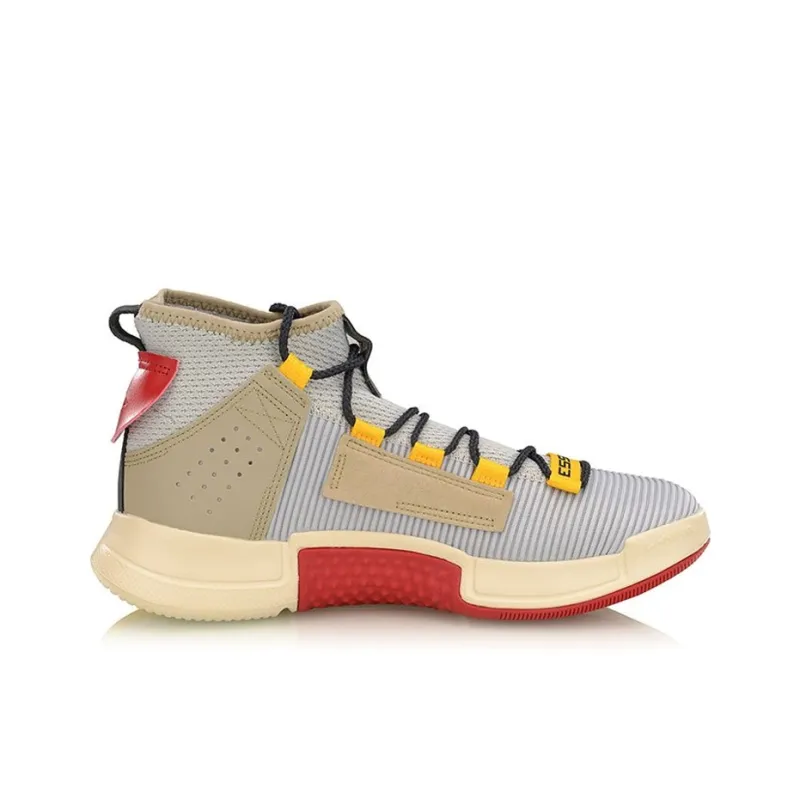 LINING Essence 2 Vintage Basketball Shoes Men High Top Gray/Yellow-1