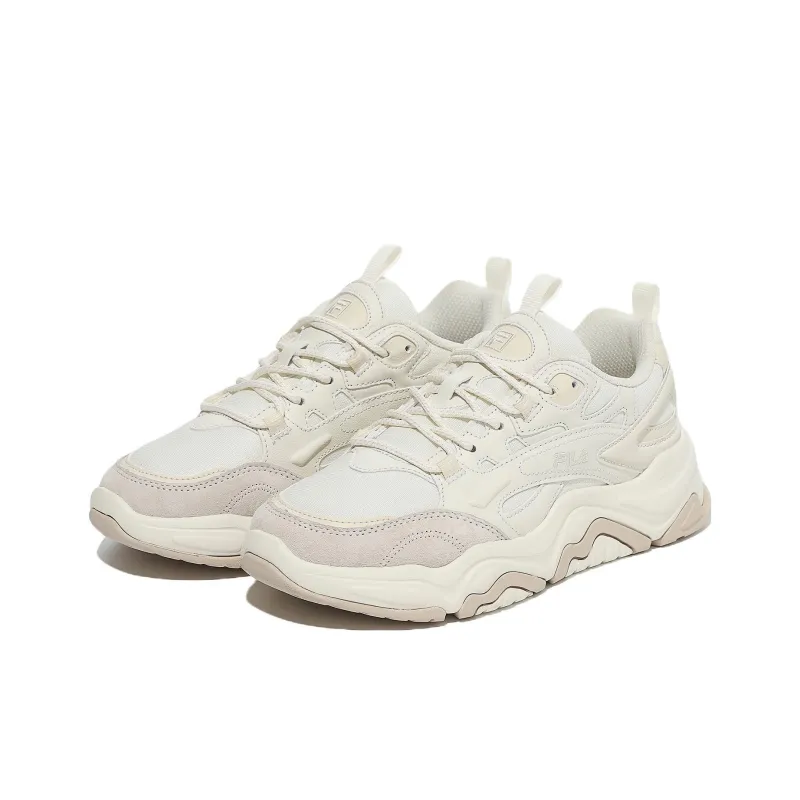 FILA Tiny Rumble Cushioning, Wear Resistant Low Top Casual Shoes Unisex Ecru Korean Style-2