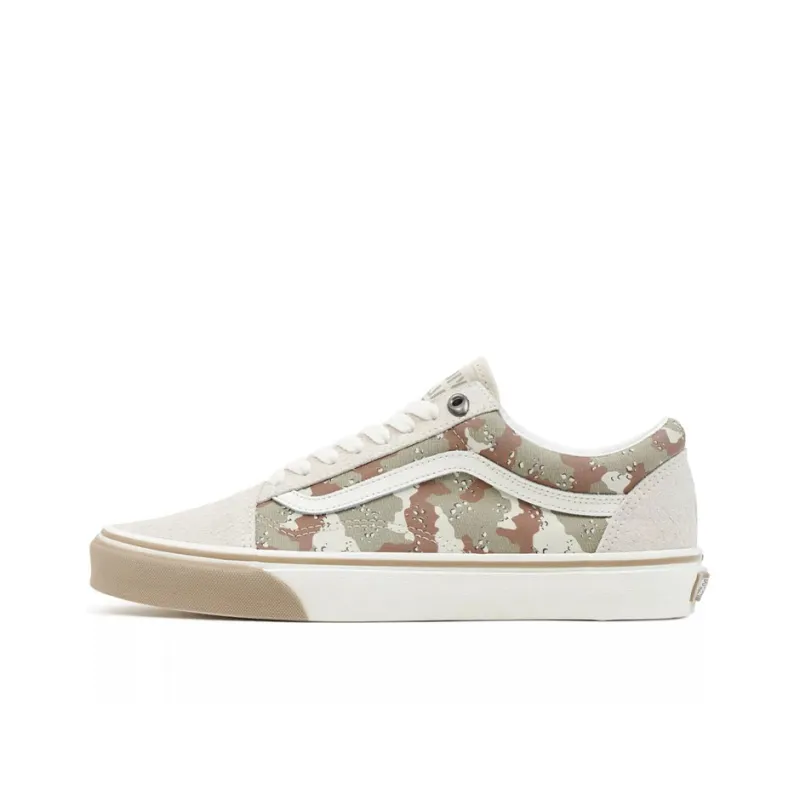 Vans Old Skool Low Top Casual Skate Shoes Unisex Brown Camouflage 'Cream Brown'-0