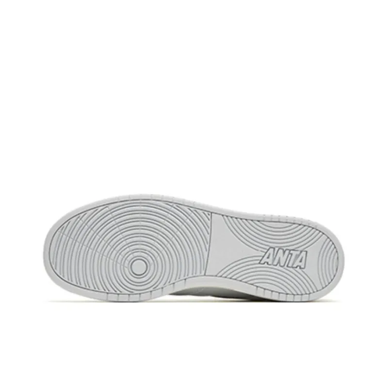 Anta Life Collection Slip-Resistant Low-Top Skateboard Shoes Men's Gray White-4