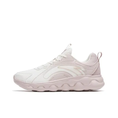 ANTA Sheepskin Running Shoes Women's Low-Top White/Pink