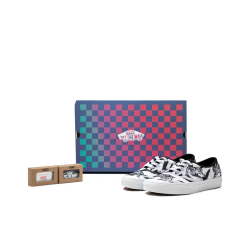 Vans Authentic Low Top Skateboard Shoes Unisex Black White