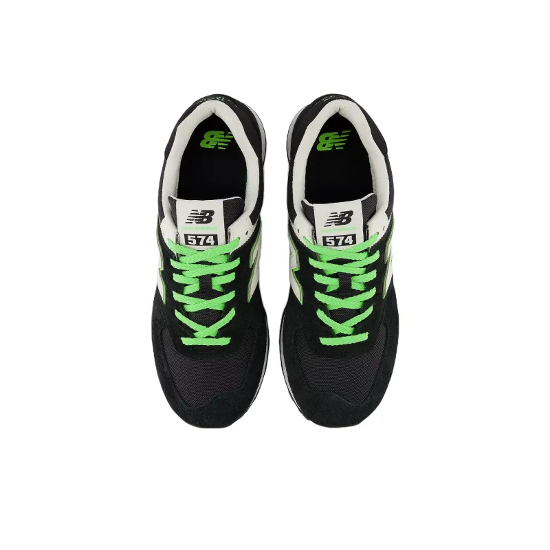 New Balance 574 Black White Green-3
