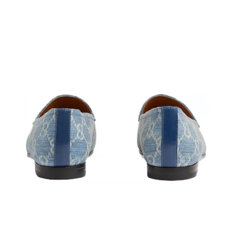 GUCCI Jordaan Loafers Women's Blue-4