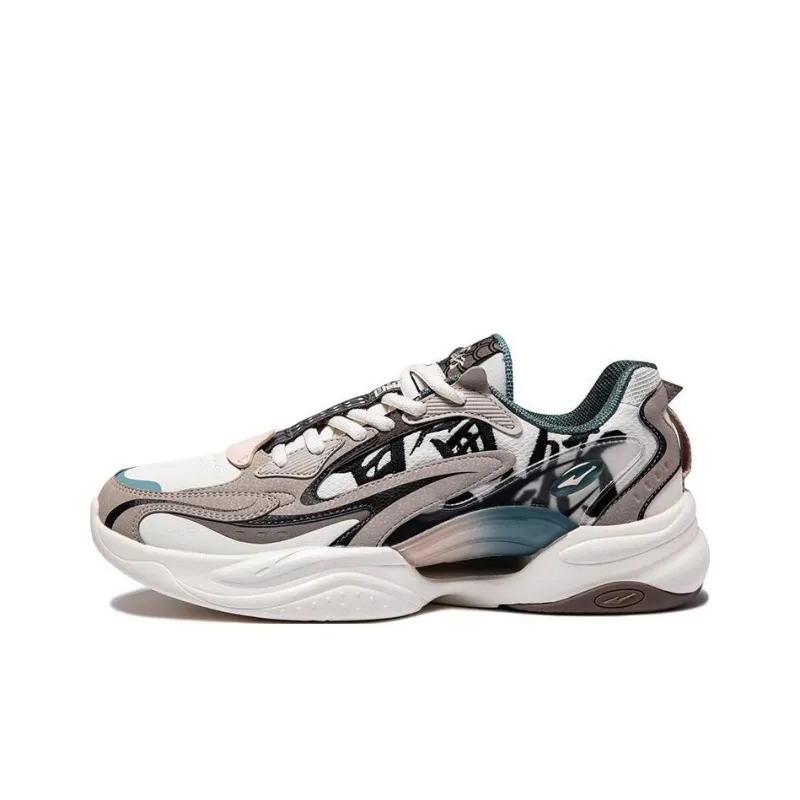 Erke Kunlun Five Elements Anti Slip Wear Resistant Low Top Sports Casual Shoes Men's Gray-0