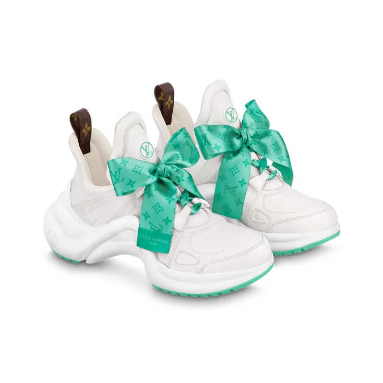 LOUIS VUITTON Archlight 1.0 Sneakers 'White With Green Monogram Ribbon' Women's-2