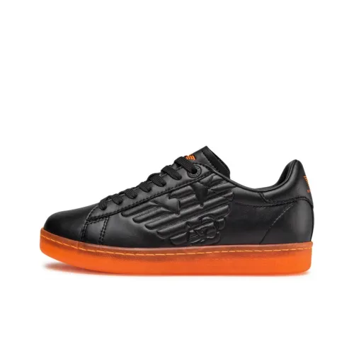 EMPORIO ARMANI EA7 Skateboard Shoes Unisex Low-Top Black/Orange