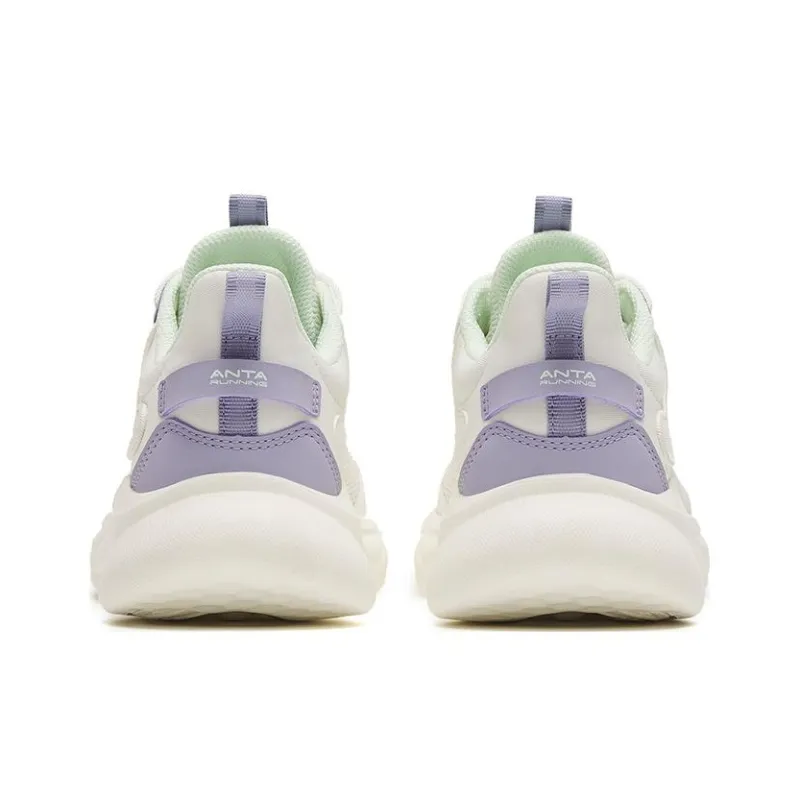 Anta Mianbomb 2 Cushioned Anti Slip And Wear Resistant Lightweight Low Top Running Shoes Women's White Purple-3