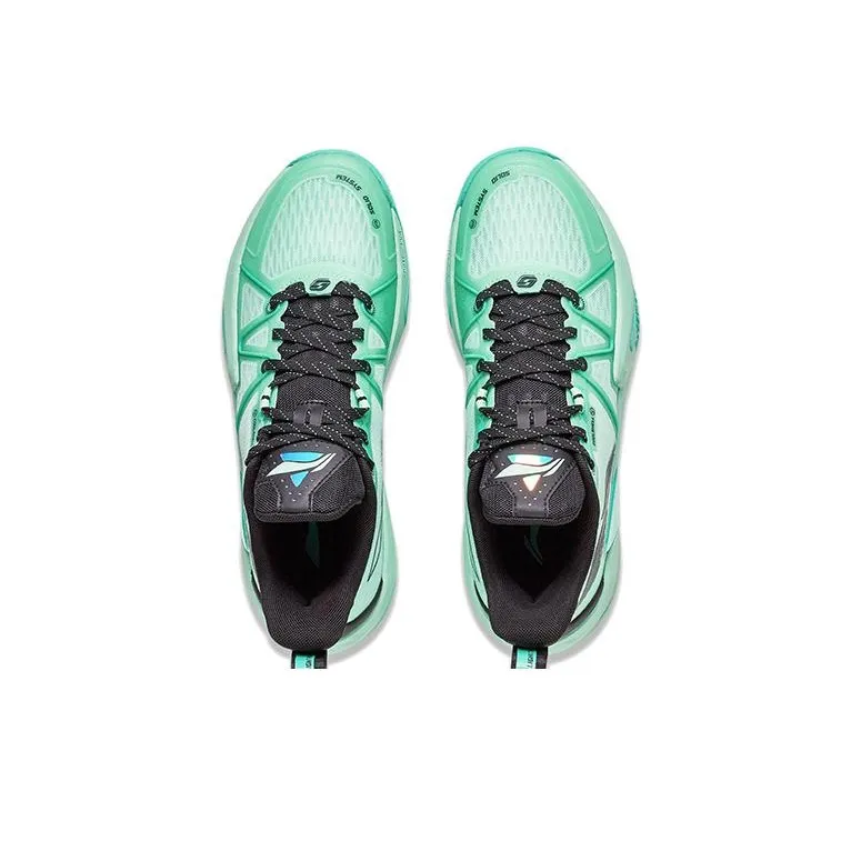 LiNing Speed 1.5 Cushioning, Abrasion Resistant, And Resilient Properties Low Top Basketball Shoes Men's Green Black-2