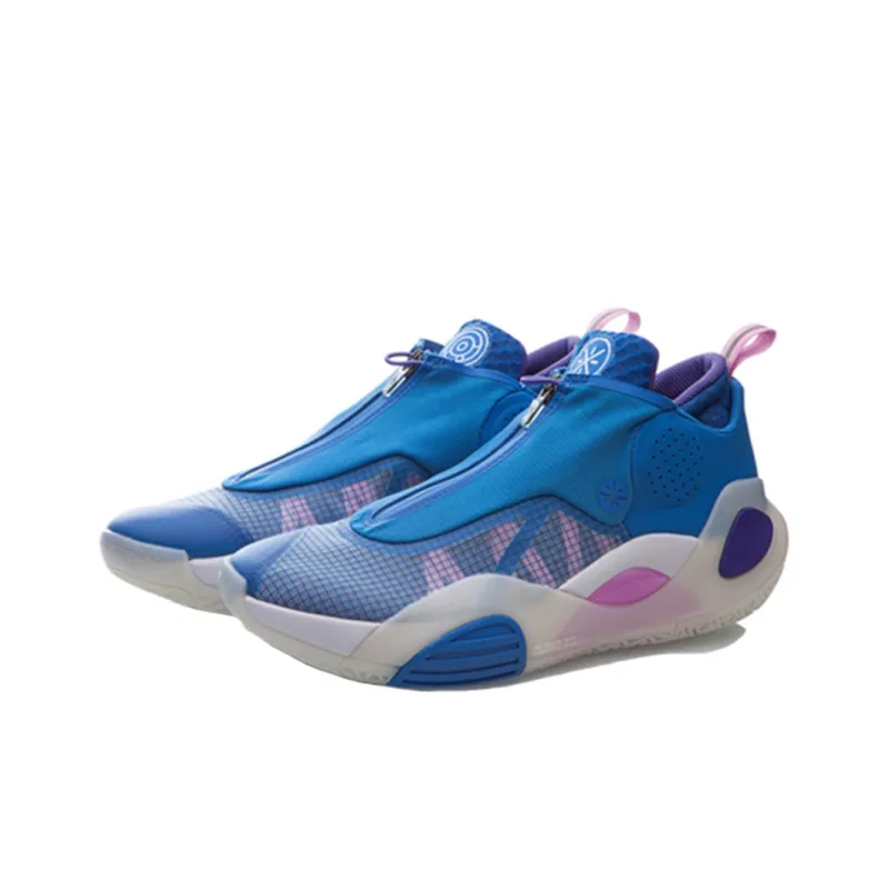 LiNing All City 8 V2 Shock Absorbers Mid Top Basketball Shoes Men's Blue-2