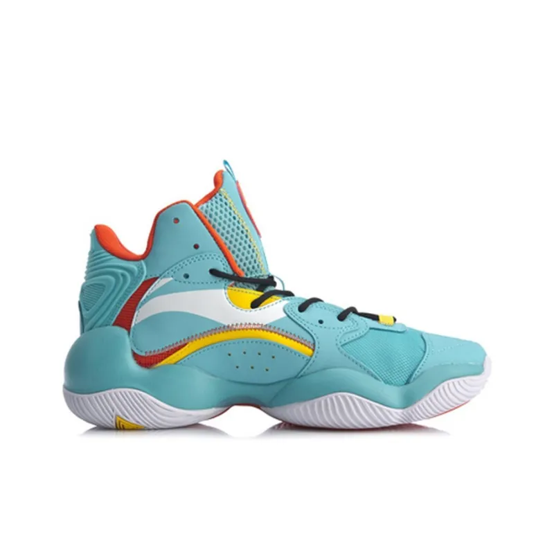 LiNing Power 6 V2 Cushioned Slip Resistant Mid Top Basketball Shoes Men's Blue-1