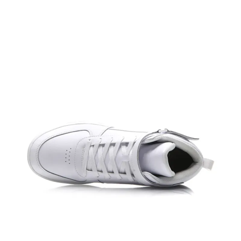 LiNing Knight Slip Resistant Shock Absorbers With Abrasion Resistant Properties Mid Top Skateboard Shoes Men's White-2