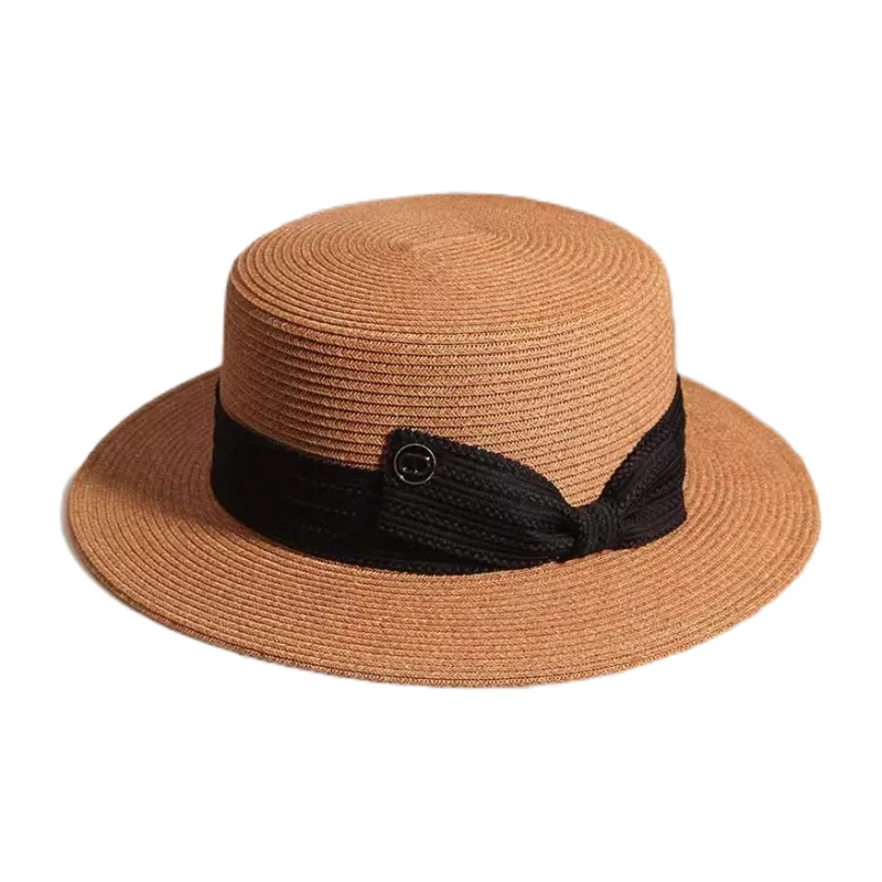 MINGYUANDAILI Straw Woven Top Hats Women's-3