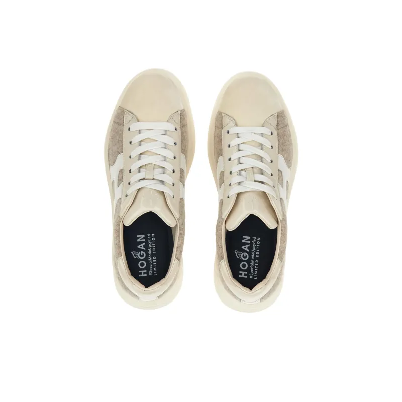 HOGAN Rebel Low-Top Casual Shoes Women's Beige Yellow-4