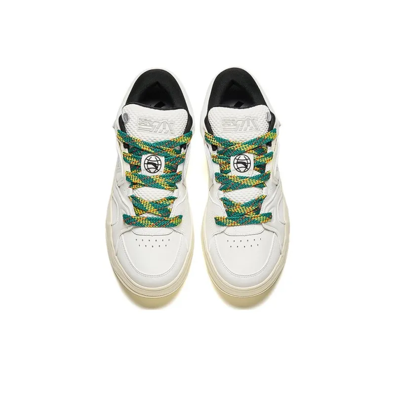 Anta AOJIE Wear Resistant Low Top Skateboard Shoes Women's Ecru Green-2
