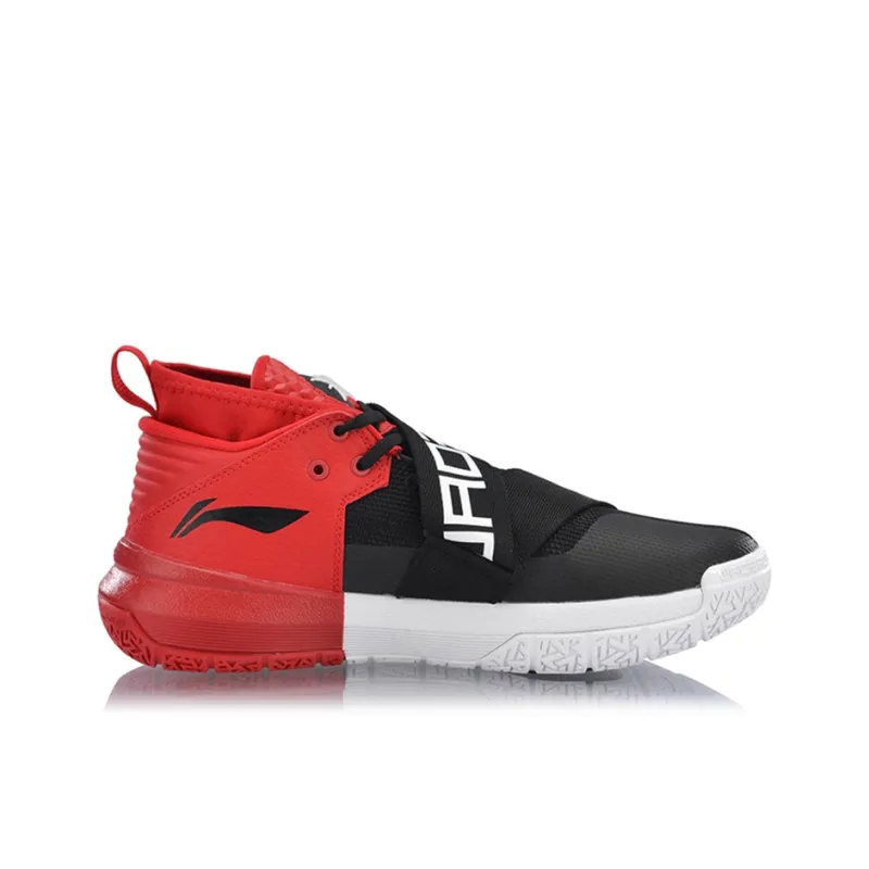 LINING All City 7 Basketball Shoes Men Low Top Black/White/Red-1
