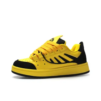 STUR YSN Wear resistant And Lightweight Low Top Skateboard Shoes Unisex Yellow Black
