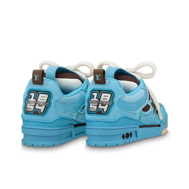 LOUIS VUITTON Skate Sneakers 'Blue Brown'-3