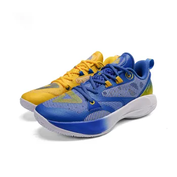PEAK Wiggins AW1 Basketball Shoes Men Low Top Yellow, White, Blue