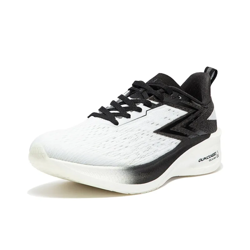 361° Flying ET Critical Point Cushioning Abrasion Resistant Breathable Low Top Running Shoes Unisex White Black-1