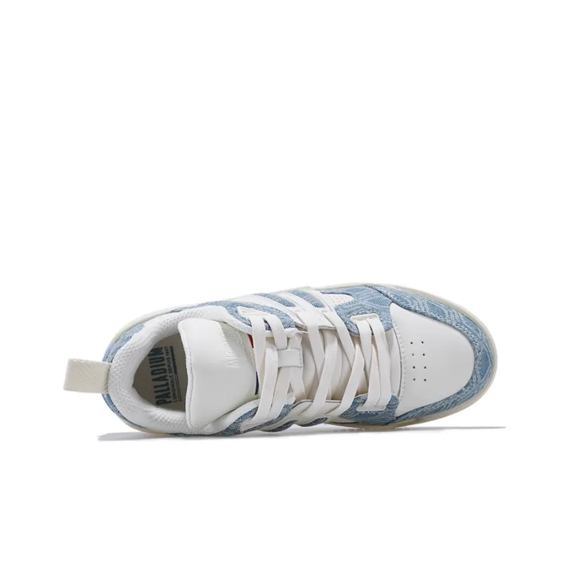Palladium Skate Puzzle Shoe Collection Anti Slip Wear Resistant Low Top Skateboard Shoes Women's Blue White-2