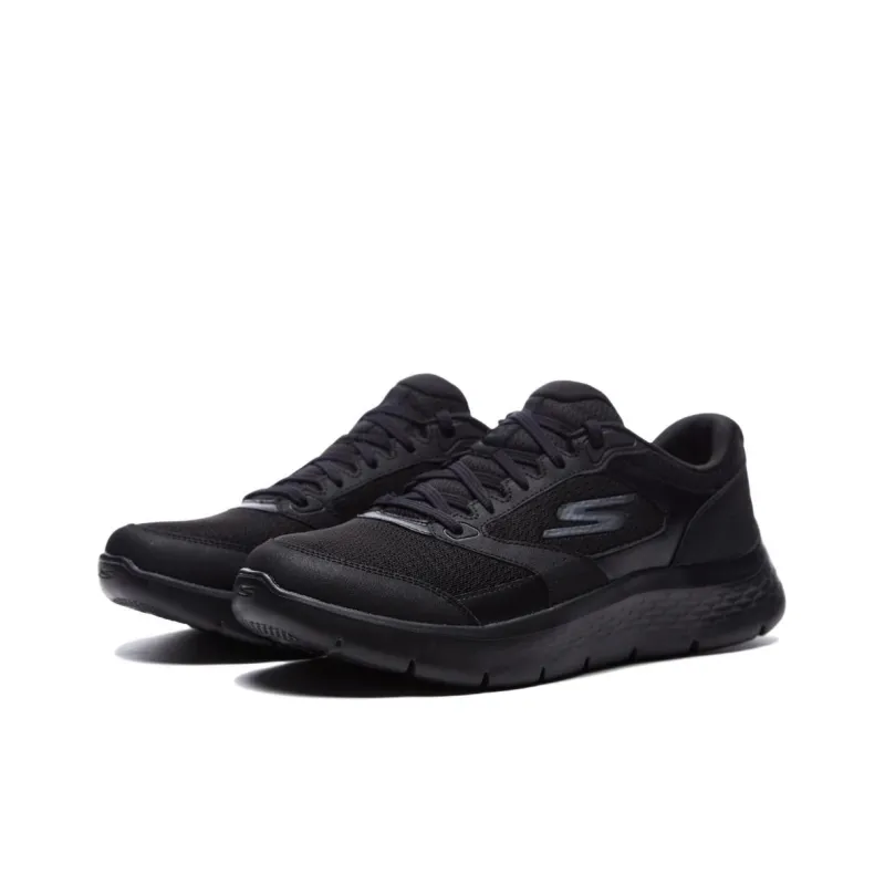 Skechers Go Walk Fle Abrasion Resistant Breathable Low Top Casual Running Shoes Men's Black-2