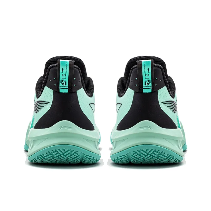 LiNing Speed 1.5 Cushioning, Abrasion Resistant, And Resilient Properties Low Top Basketball Shoes Men's Green Black-3