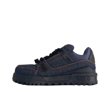LOUIS VUITTON Trainer Maxi Low Top Skateboard Shoes Unisex Denim Blue