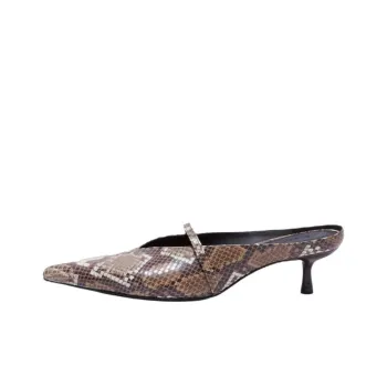 JONATHAN SIMKHAI Closed Toe Slippers 4.5cm Women's Snakeskin Brown